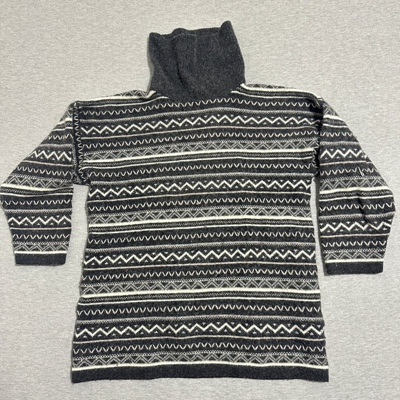 Maglia Donna Sweaters - Maglia Donna Vintage Wool Blend Turtleneck Sweater Made in Italy Gray White Med
